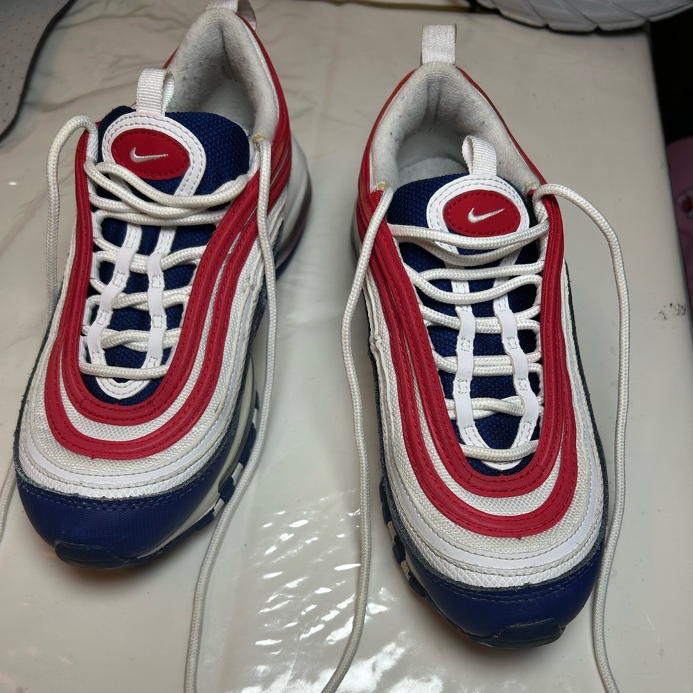 Nike Air Max 97 GS USA CW5856-100 Size 4.5Y kids 5.5 Red White Blue Sneakers